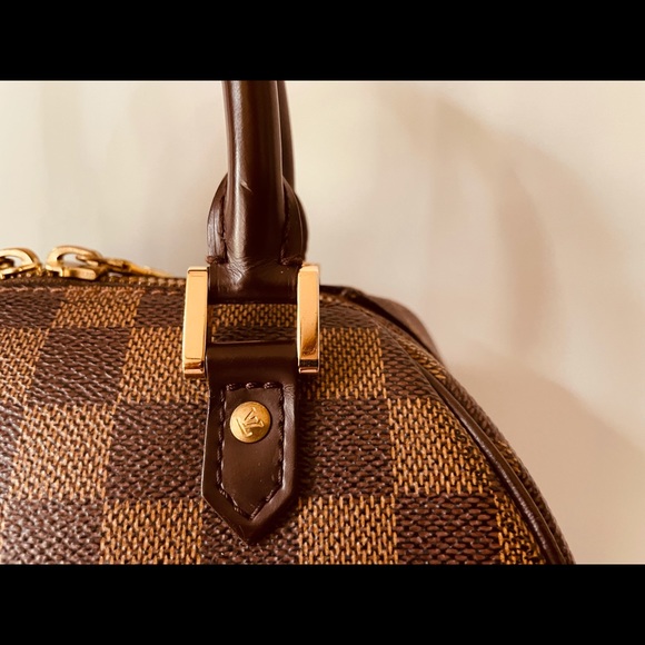 đź’ŻAUTHENTIC LOUIS VUITTON RIVERA MINI HAND BAG PURSE DAMIER EBENE - Picture 10 of 16